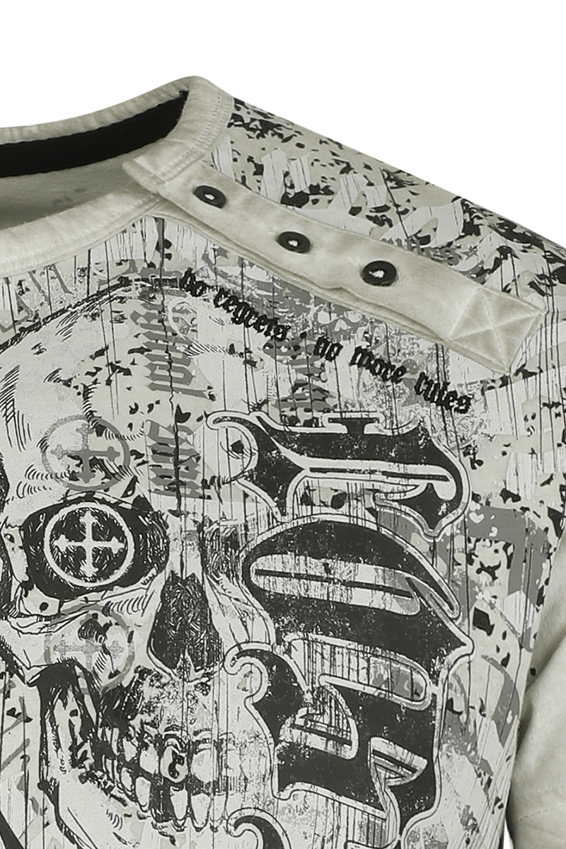 Thumbnail - Rock Rebel by EMP Skulls & Splatter Longsleeve Langarmshirt grau in XXL