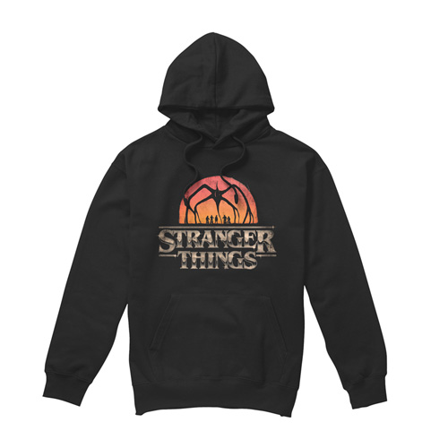 Stranger Things  Hoodie - Season 5 - Sunset Logo - for Men - black