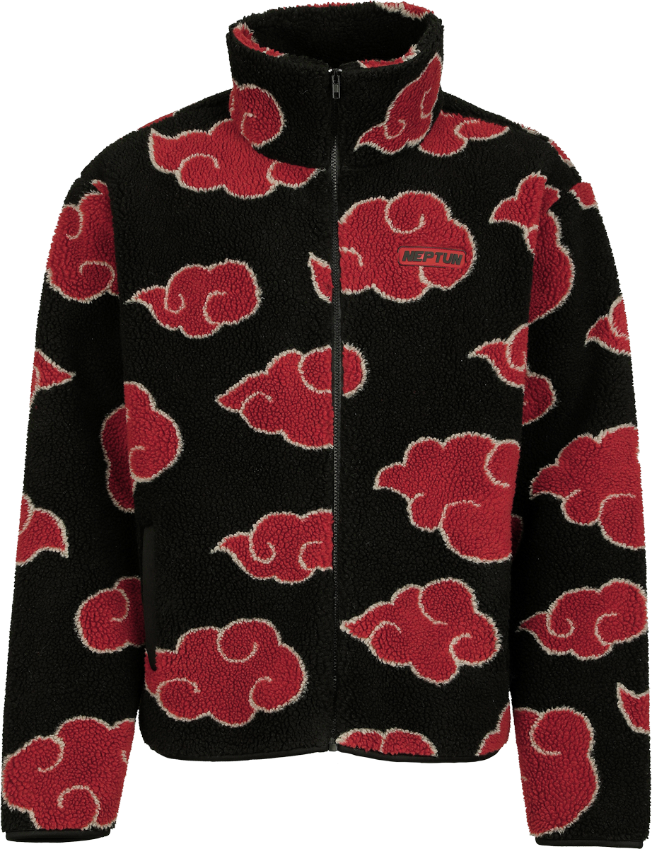 Naruto Anime Fleece Jacket - Shippuden - Akatsuki - for Men - black