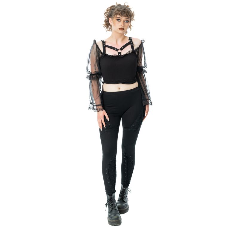 Tygbyxor Gothic av Poizen Industries - Nightshade Leggings - Dam - svart