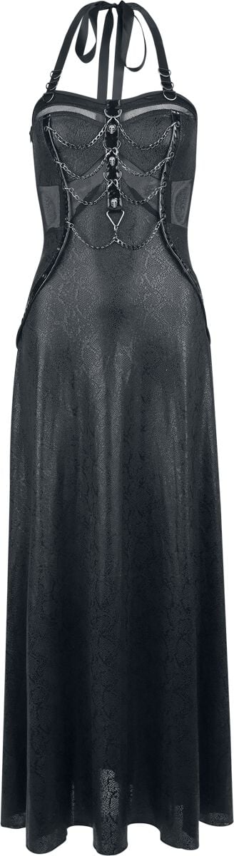 🏷️ Robe longue Gothic de Devil Fashion - Punk Style Glial Patterned Fabric Neck Hanging Dress - pour Femme