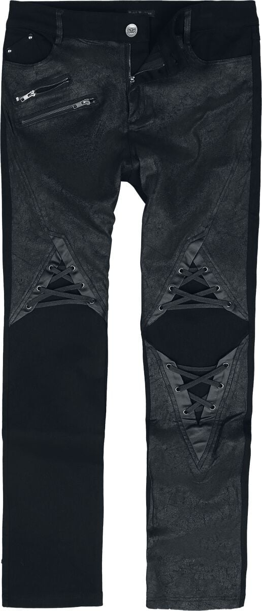 Devil Fashion - Gothic Jeans - Punk style gum coated fake two piece men's pants - S bis XXL - für Männer - Größe XL - schwarz