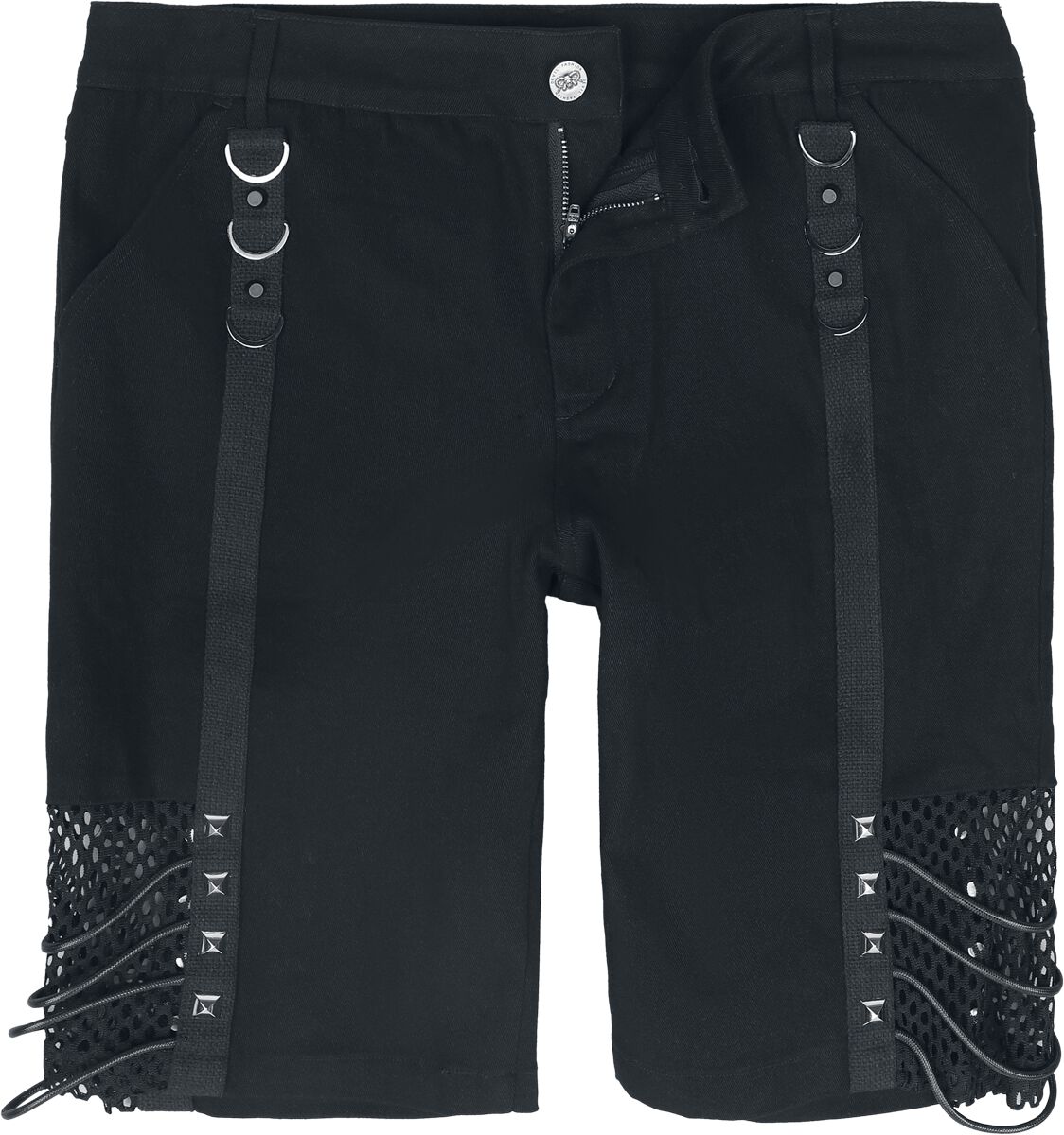 Devil Fashion Gothic Shorts - Punk Thick Rope Mesh Trousers - for Men - black