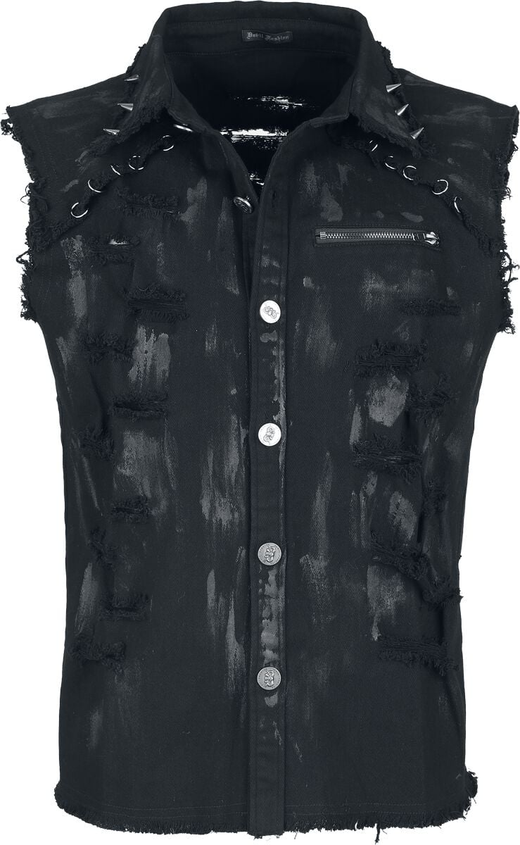 Punk Sleeveless Men's Tattered Shirt Devil Fashion - Weste -