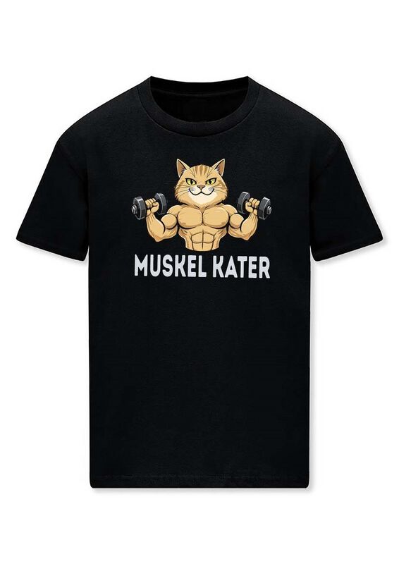 4068143381413 - Muskel Kater T-Shirt schwarz in L