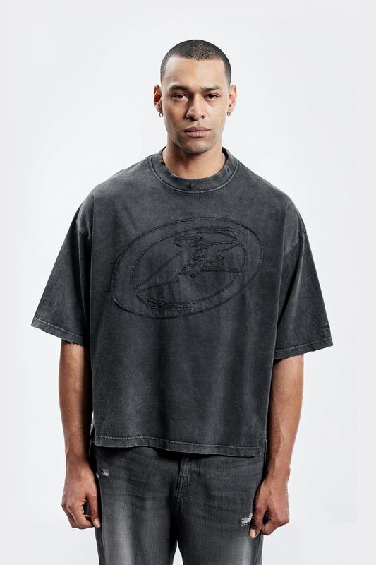 Levně Favela F PATCH BLACK WASHED T-SHIRT Tričko černá
