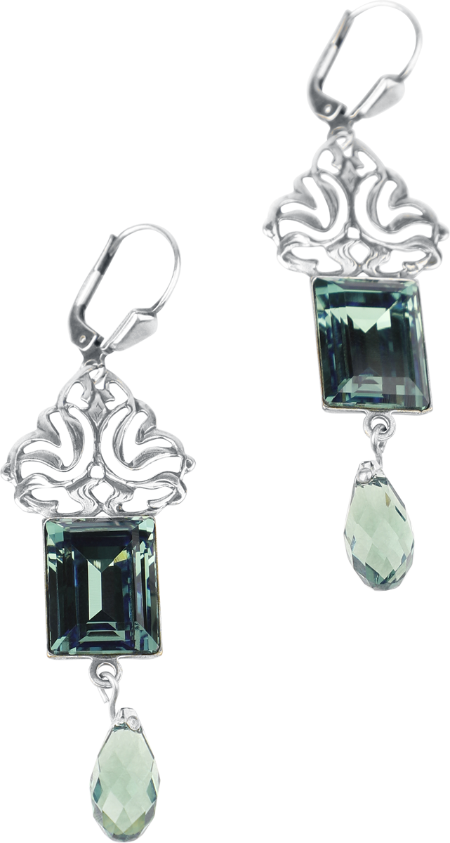 Krikor Gothic Earrings - Erinite Dream - for Women - silver-coloured