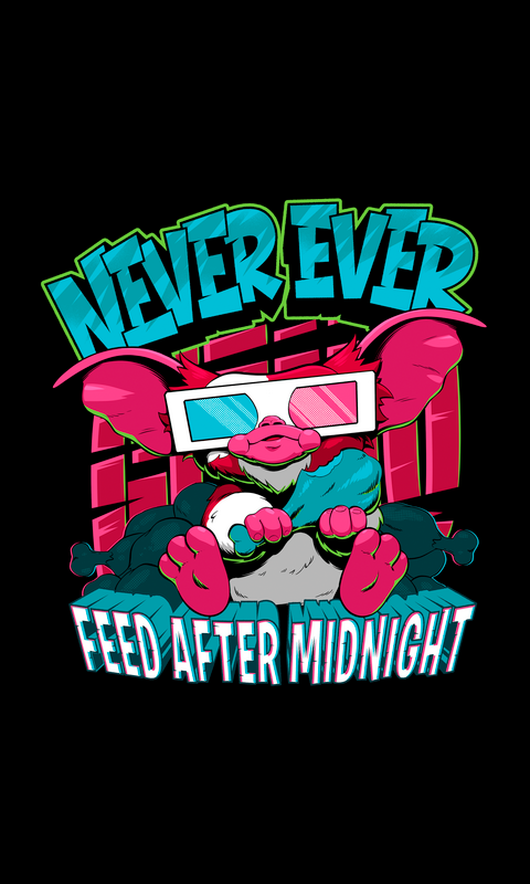 7333435575731 - Gizmo - Never Feed After Midnight T-Shirt schwarz in XL 7333435575731 - Gizmo - Never Feed After Midnight T-Shirt schwarz in XL