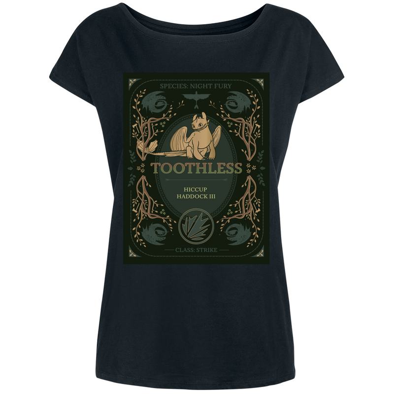 How to Train Your Dragon  T-Shirt - Dragon - Species: Night Fury - for Women - black