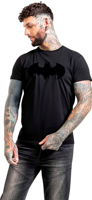 Thumbnail - Batman Batman - Logo- Flock Print T-Shirt schwarz in L