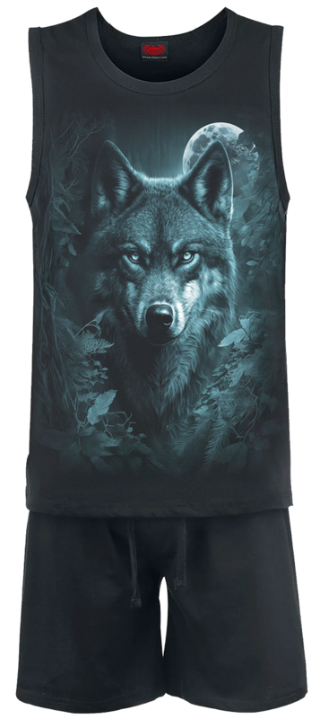 5056711237612 - Celtic Wolf - 4Pc Mens Gothic Pyjama Set Schlafanzug schwarz in S 5056711237612 - Celtic Wolf - 4Pc Mens Gothic Pyjama Set Schlafanzug schwarz in S