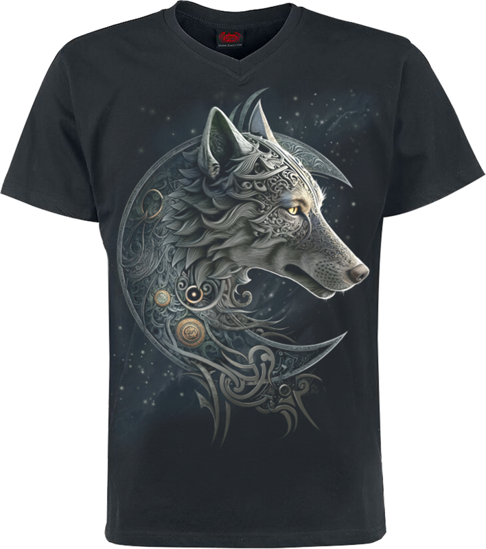 Thumbnail - Spiral Celtic Wolf - 4Pc Mens Gothic Pyjama Set Schlafanzug schwarz in L