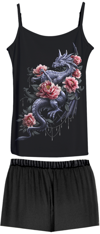 5056711237629 - Maternal Instincts - F 4Pc Gothic Pyjama Set Schlafanzug schwarz weiß in XXL 5056711237629 - Maternal Instincts - F 4Pc Gothic Pyjama Set Schlafanzug schwarz weiß in XXL