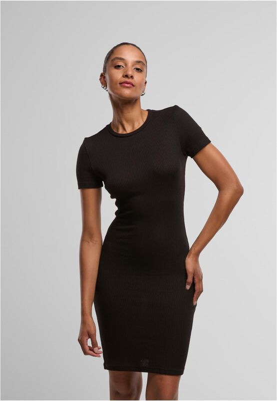 Urban Classics Ladies Basic Slim Fit T-Shirt Dress Kurzes Kleid Schwarz In L