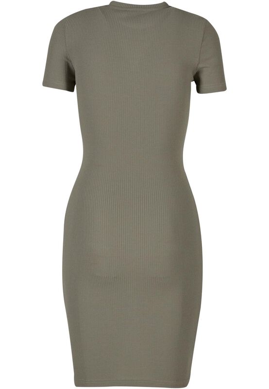 Urban Classics Ladies Basic Slim Fit T-Shirt Dress Kurzes Kleid Oliv In Xs