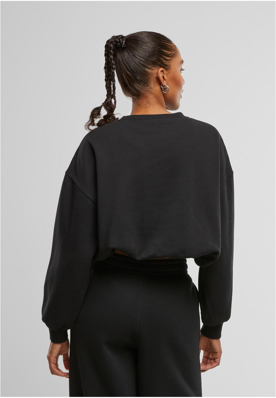 Thumbnail - Urban Classics Ladies Cropped Gathered Sweatshirt Sweatshirt schwarz in S