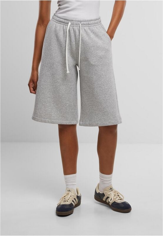 Pantalones cortos  de Urban Classics - Pantalones cortos de felpa de mujer - Mujer - Gris/Melé