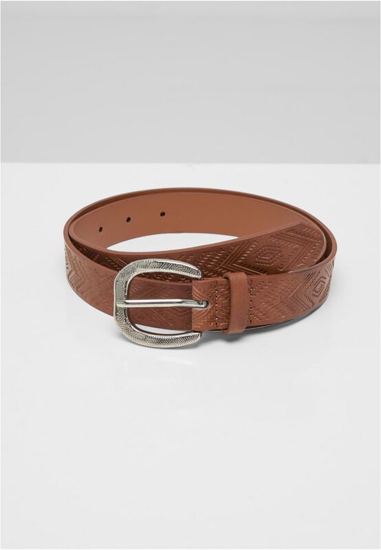 Urban Classics Gürtel - Leather Imitation Punched Pattern Belt - für Damen - braun