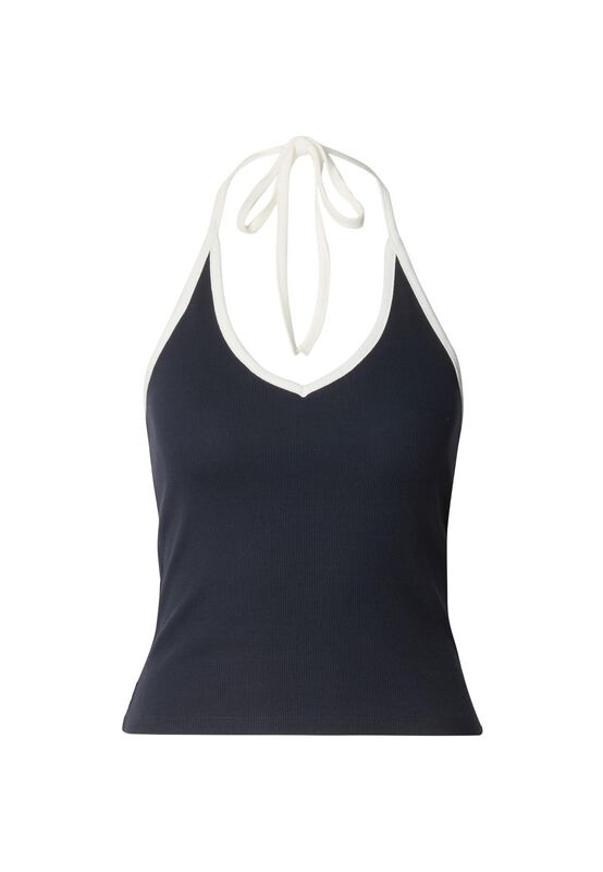 Urban Classics Neckholder - Ladies Contrast Piping Neckholder Top - S bis M - für Damen - Größe M - navy