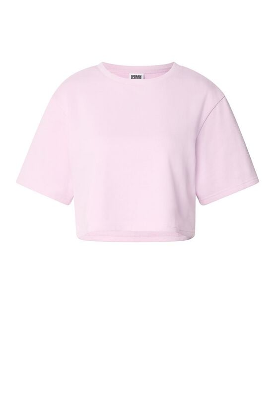 Urban Classics T-skjorte - Terry Crop Topp for Kvinner - XS til XL - Damer - lyserosa