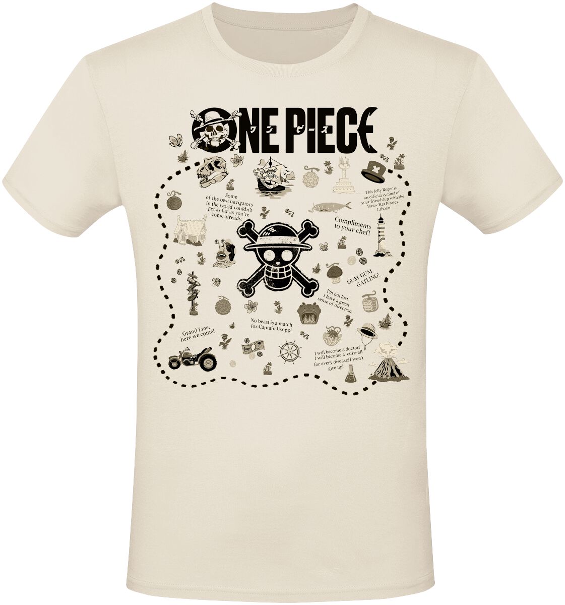 5056811585712 - Treasure Map T-Shirt natur in XL