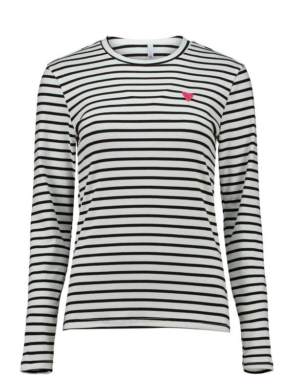 Hailys Langarmshirt - LS P TP CL44EO - XS bis XXL - für Damen - Größe XL - weiß/navy
