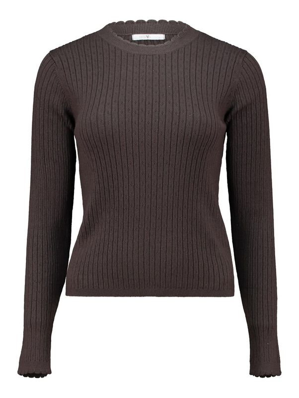 Hailys Langarmshirt - LS V SK EL44SA - XS bis XXL - für Damen - Größe XS - braun