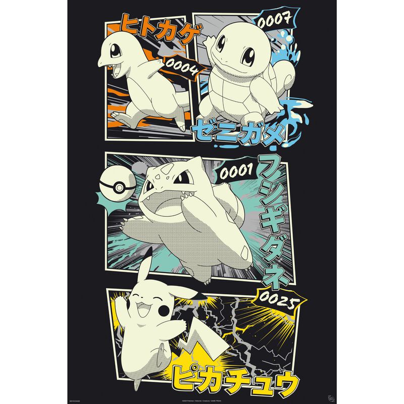 Pokémon Pikachu & Kanto Starters Poster multicolor