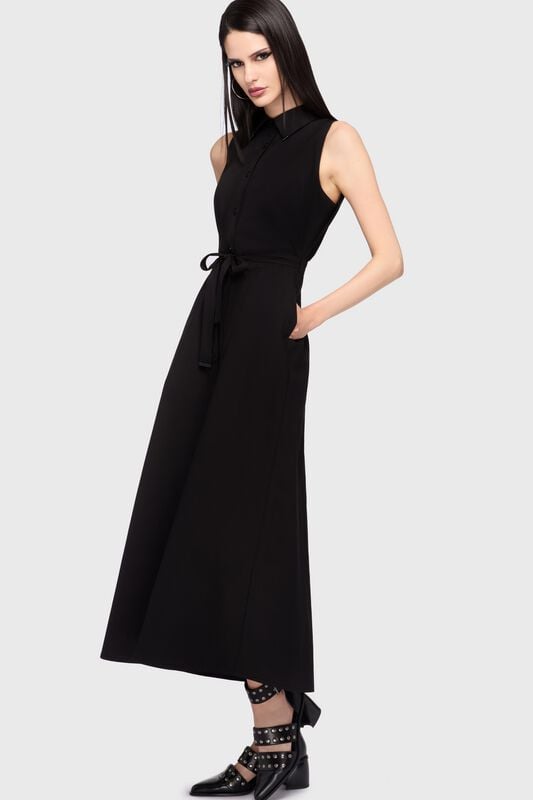 KIHILIST by KILLSTAR - Gothic Kleid lang - Kihilist Obsidienne Shirt Dress - XS bis 4XL - für Damen - Größe XS - schwarz