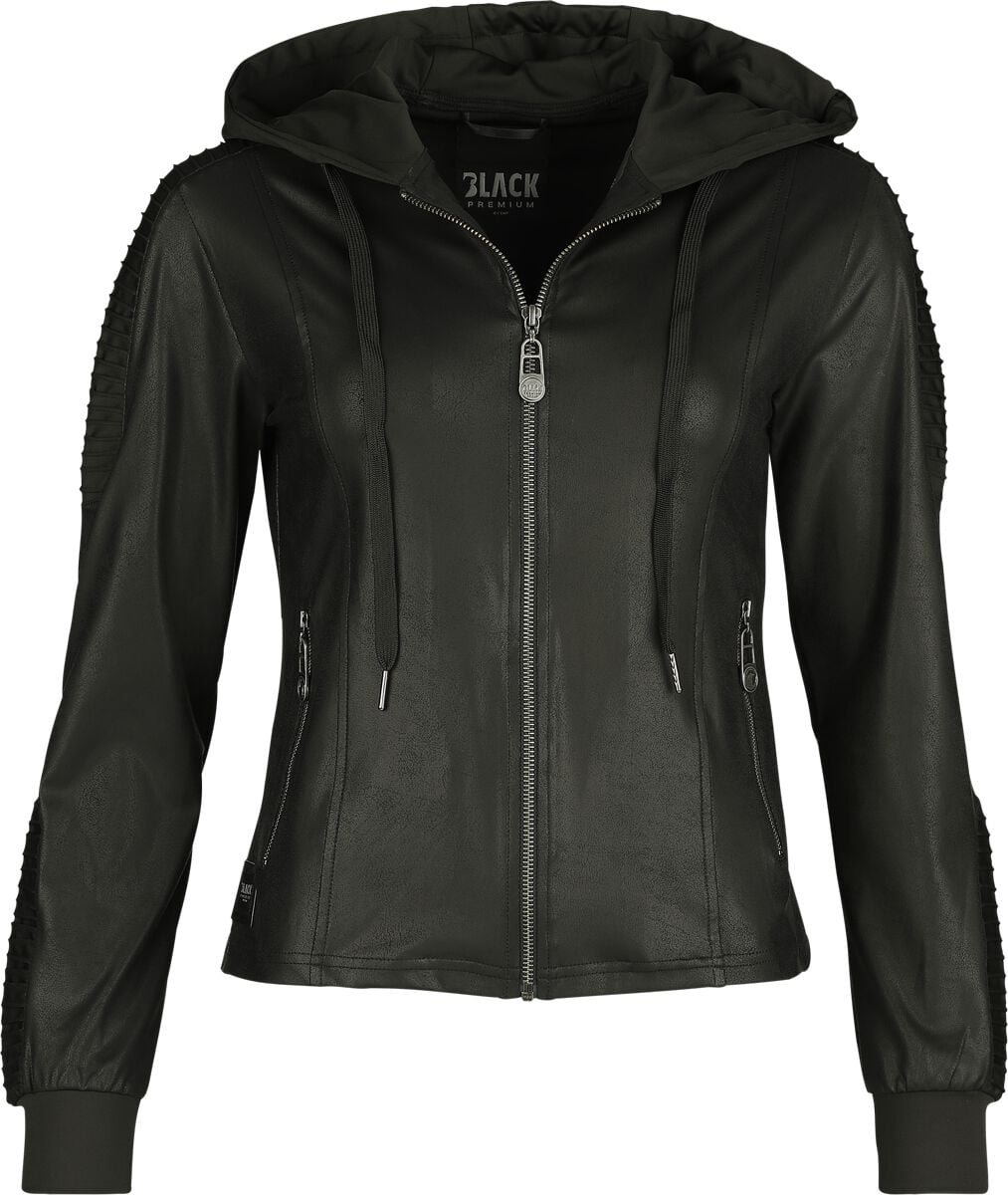 Black Premium by EMP Kapuzenjacke - Essential - faux leather - S bis XXL - für Damen - Größe S - schwarz