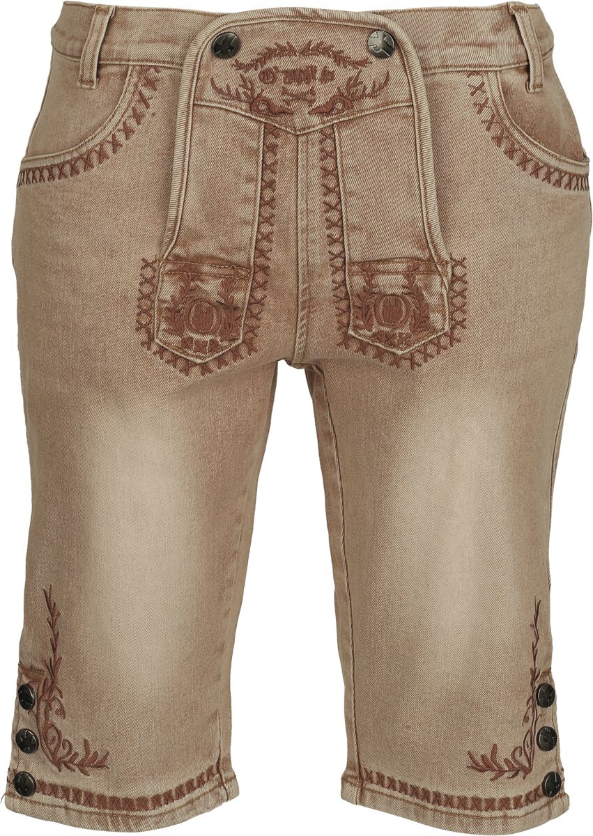 Shorts  di EMP Special Collection - Oktoberfest Shorts in Lederoptik - Donna - beige