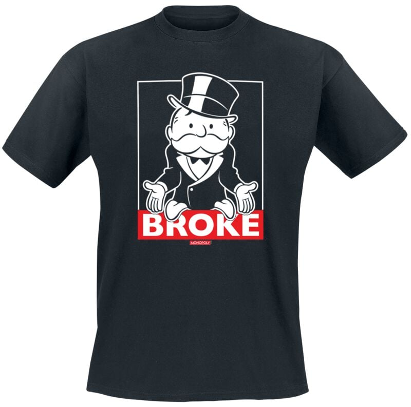 Monopoly Mr. Monopoly - Broke T-Shirt schwarz in L HSB-1-MOPO003-H91-4-BK