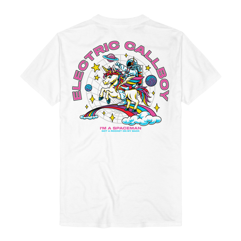 4055585624437 - Spaceman Unicorn T-Shirt weiß in M