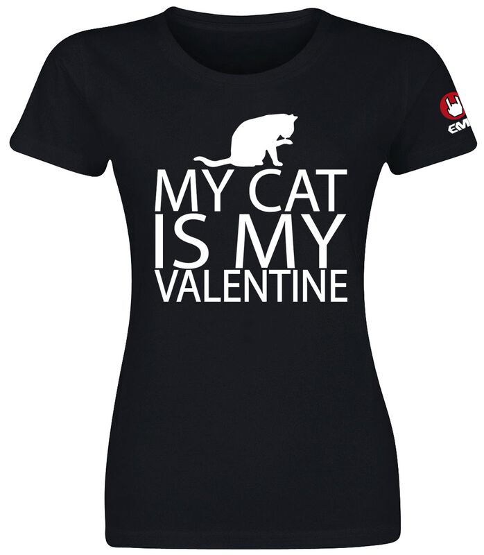 4068143440127 - My Cat Is My Valentine T-Shirt schwarz in L