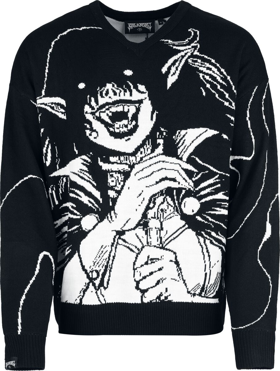 Black Blood by Gothicana - Gothic Strickpullover - Bloodsworn to Tepes - S bis XXL - für Männer - Größe S - schwarz/weiß
