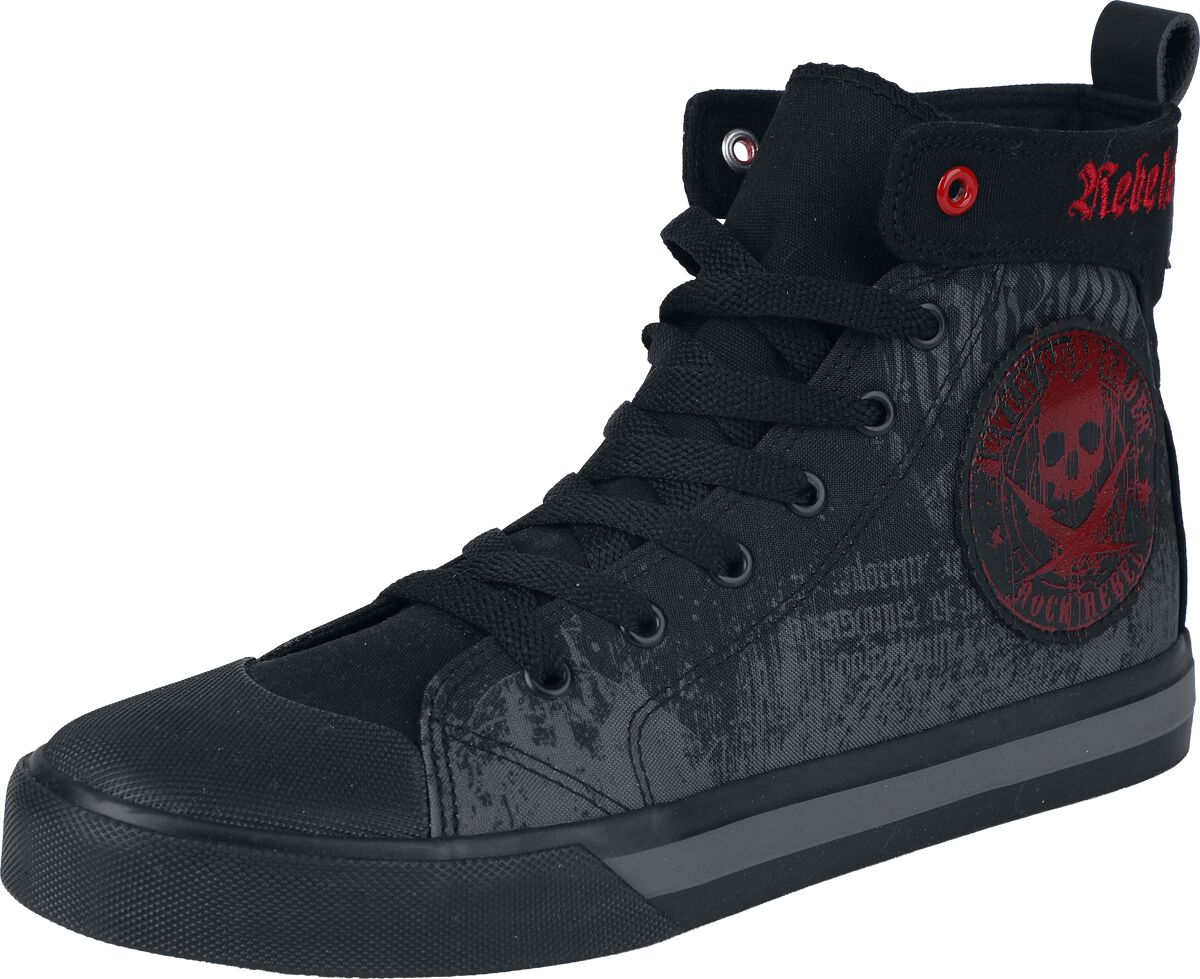 Rock Rebel by EMP - Rock Sneaker high - Rebels & Reapers - EU36 bis EU48 - Größe EU36 - schwarz