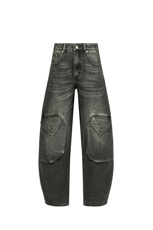 Rock Rebel by EMP - Rock Jeans - Barrel ( wide Fit ) - W27L30 bis W33L32 - für Damen - Größe W31L32 - grau