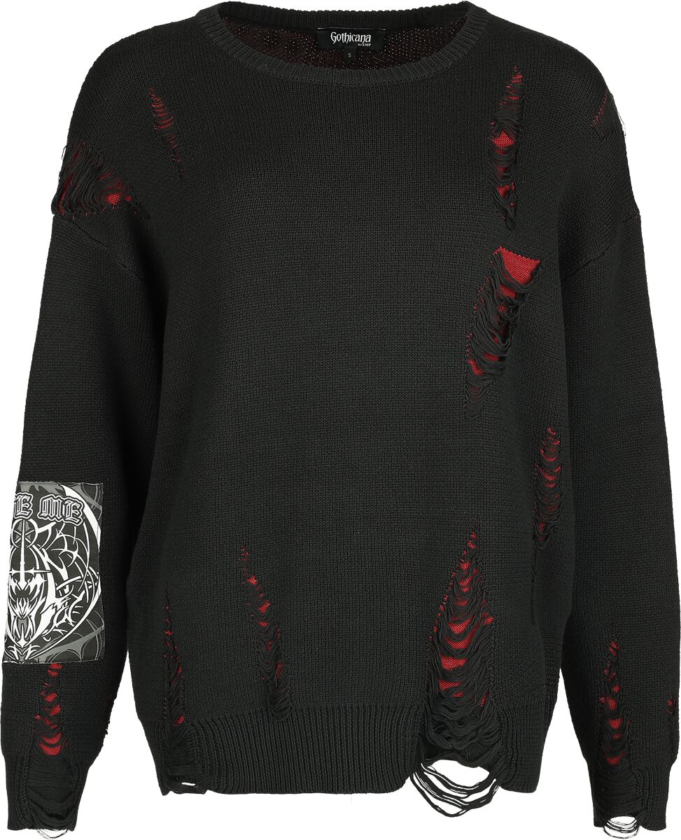 Gothicana by EMP - Gothic Strickpullover - Eternal Allure - S bis XXL - für Damen - Größe S - schwarz/rot
