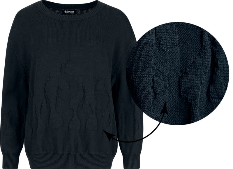 Gothicana by EMP - Gothic Gebreide trui - Velum Noctis - S tot XXL - voor Vrouwen - zwart