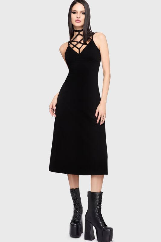 Middellang kjole Goth av Killstar - Chapel Blessing - Garden Altar Maxi Dress - Damer - svart