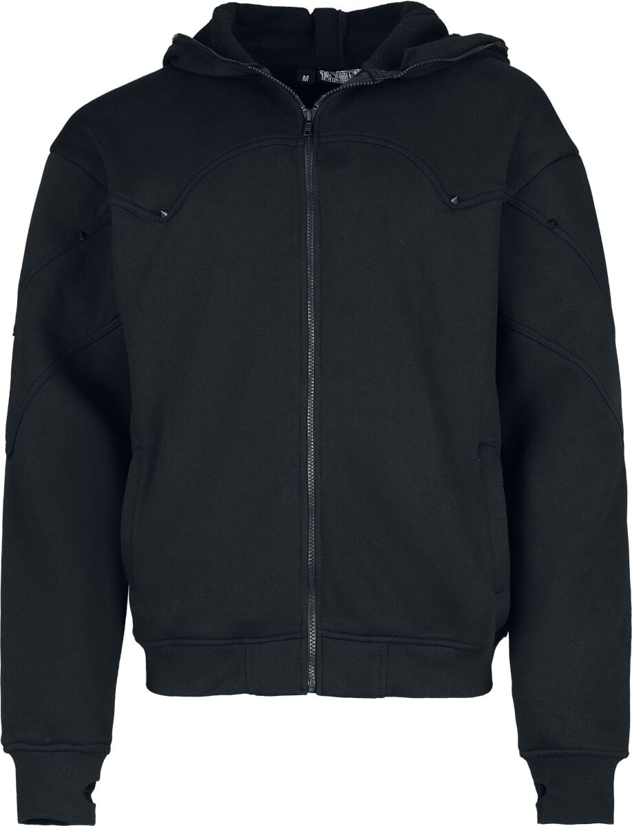 Poizen Industries - Gothic Trui met capuchon - Crowe Hood - S tot 4XL - voor Mannen - zwart