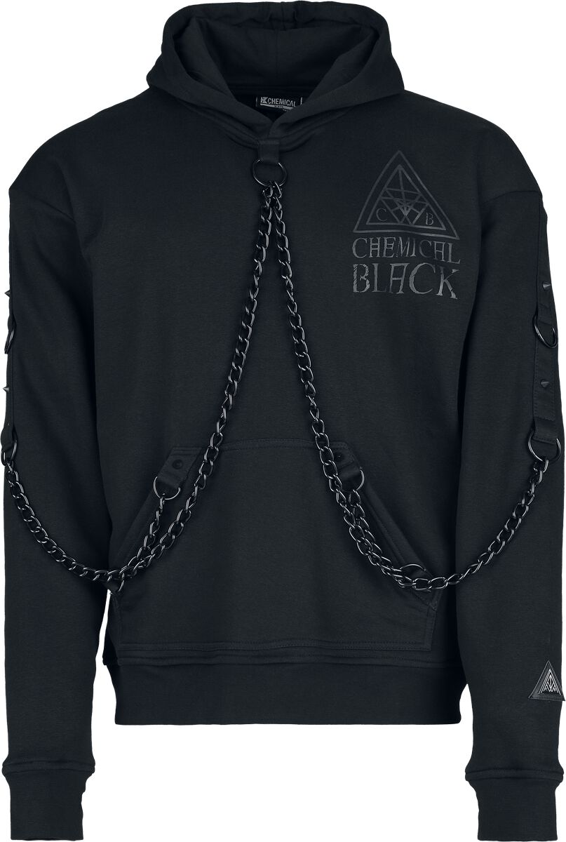 Chemical Black - Gothic Trui met capuchon - Ash Vale Hood Mens Black - S tot 4XL - voor Mannen - zwart