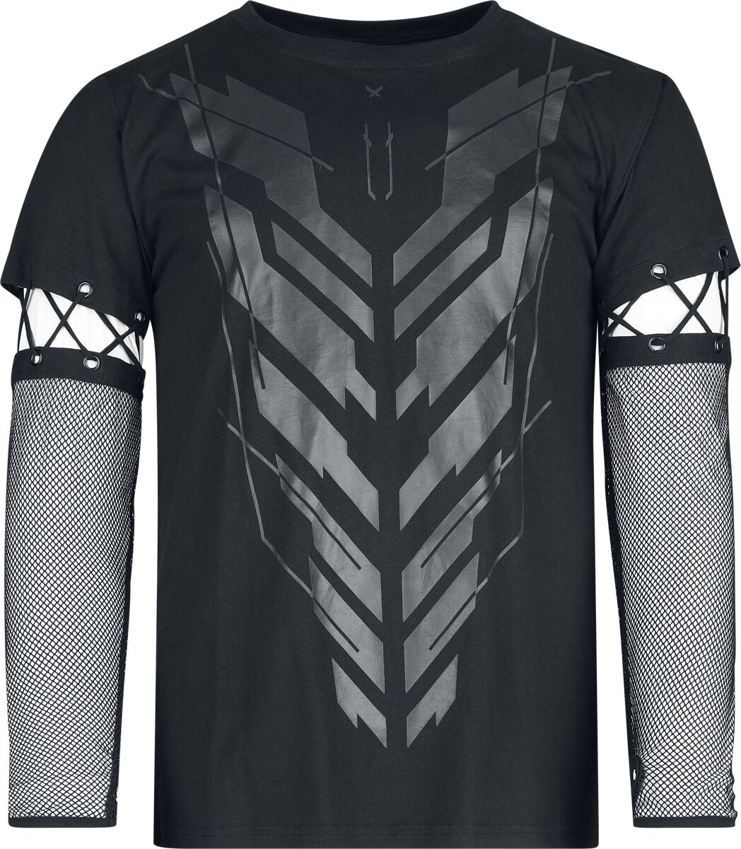 Chemical Black - Gothic Shirt met lange mouwen - Druvane Top Mens Black - S tot 4XL - voor Mannen - zwart