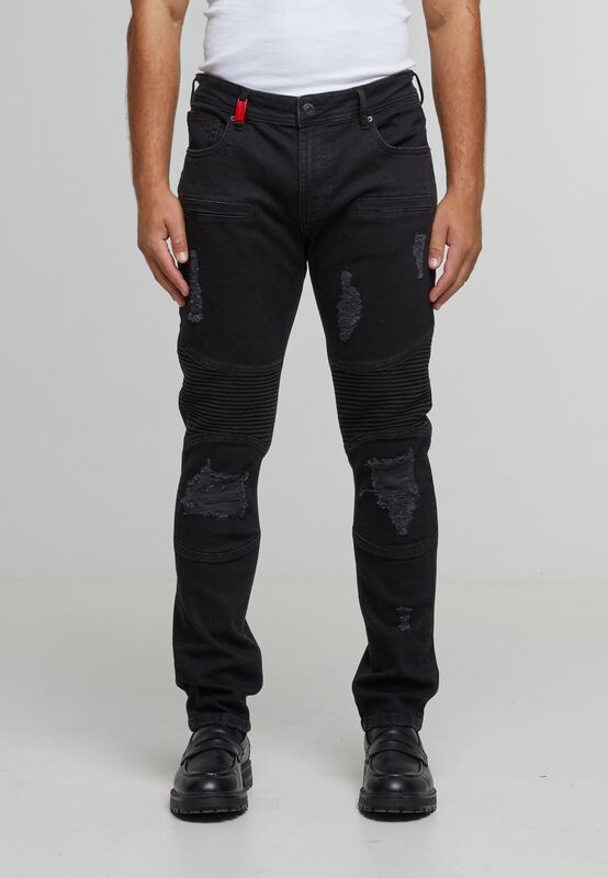 Jeans - OSCAR RIPPED SLIM FIT JEANS - 30 bis 36 - für Männer - Größe 30 - schwarz - Männer - male