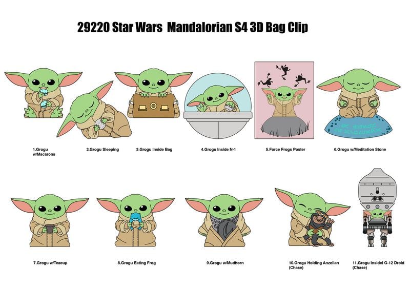 Star Wars - Disney Rucksack-Anhänger - The Mandalorian - Best Of Grogu - Mystery - multicolor  - Lizenzierter Fanartikel