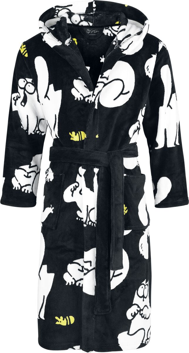 Simon's Cat Cat Bademantel schwarz in L-XL