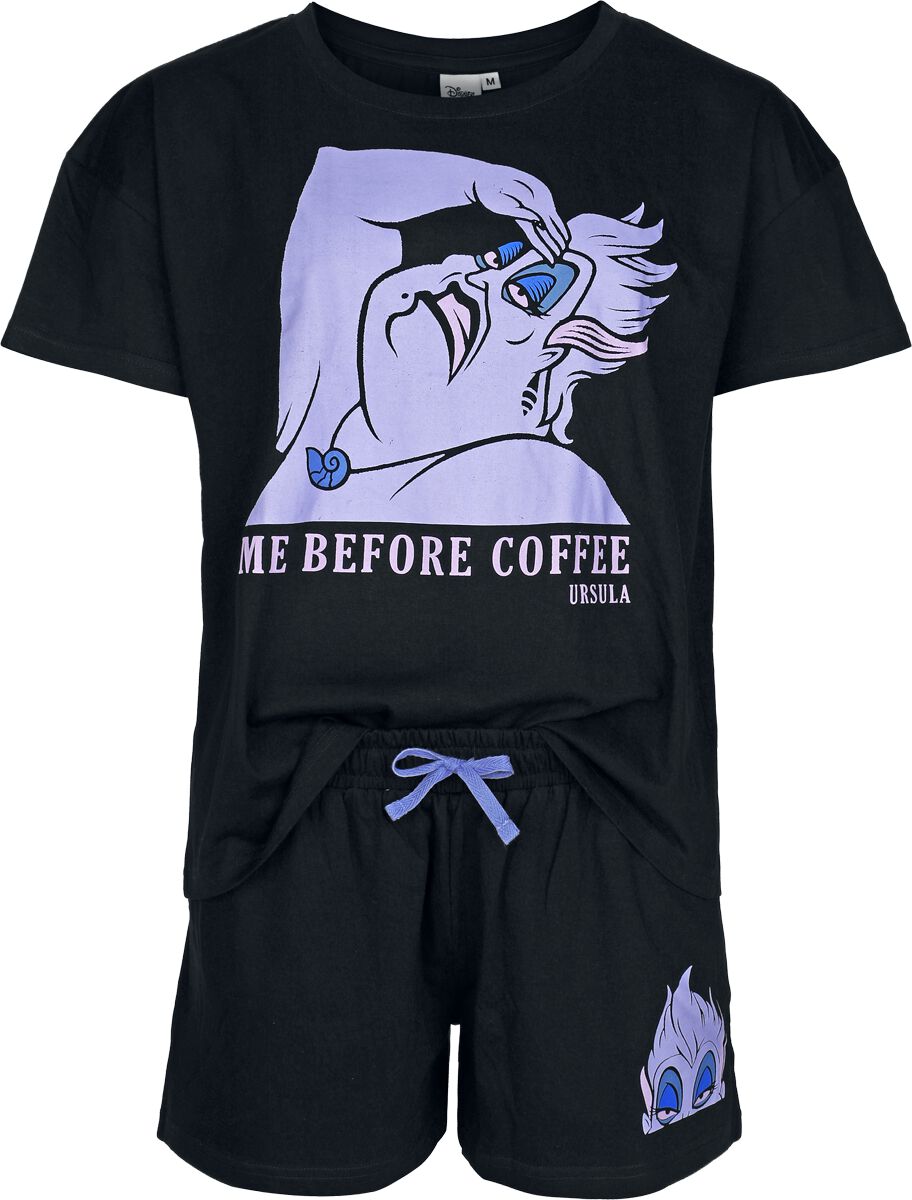 Arielle, die Meerjungfrau - Disney Schlafanzug - Ursula - Me Before Coffee - S bis XXL - für Damen - Größe S - schwarz  - Lizenzierter Fanartikel