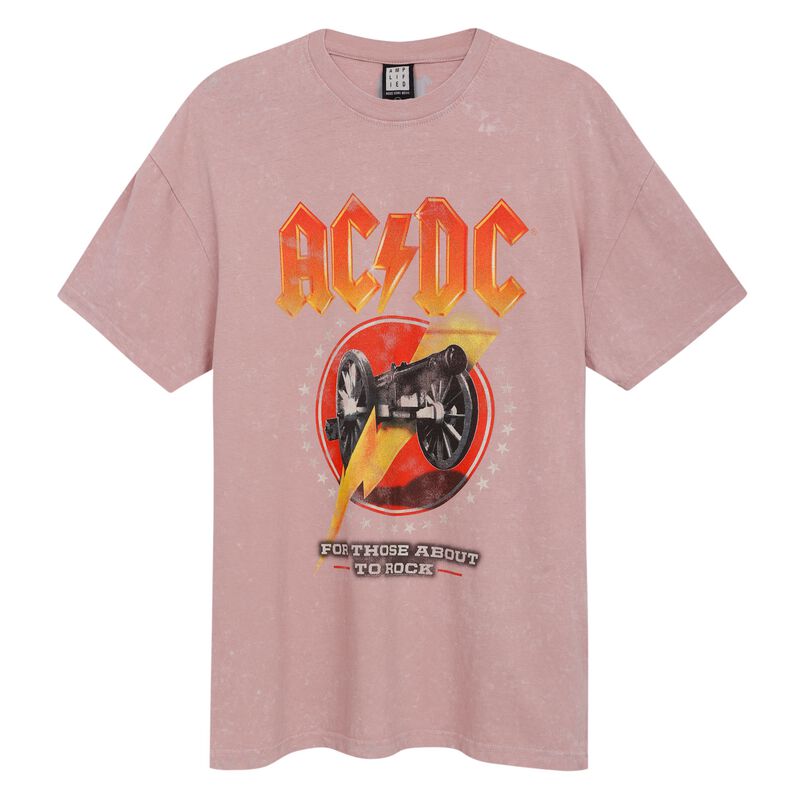Levně AC/DC Amplified Collection - For Those About To Rock Tričko světle růžová