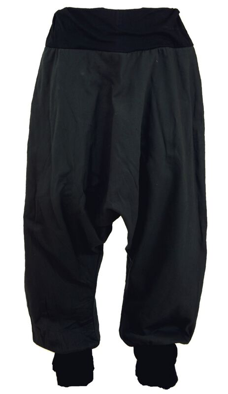 Guru-Shop  Cloth Trousers - Unisex Harem Trousers - black