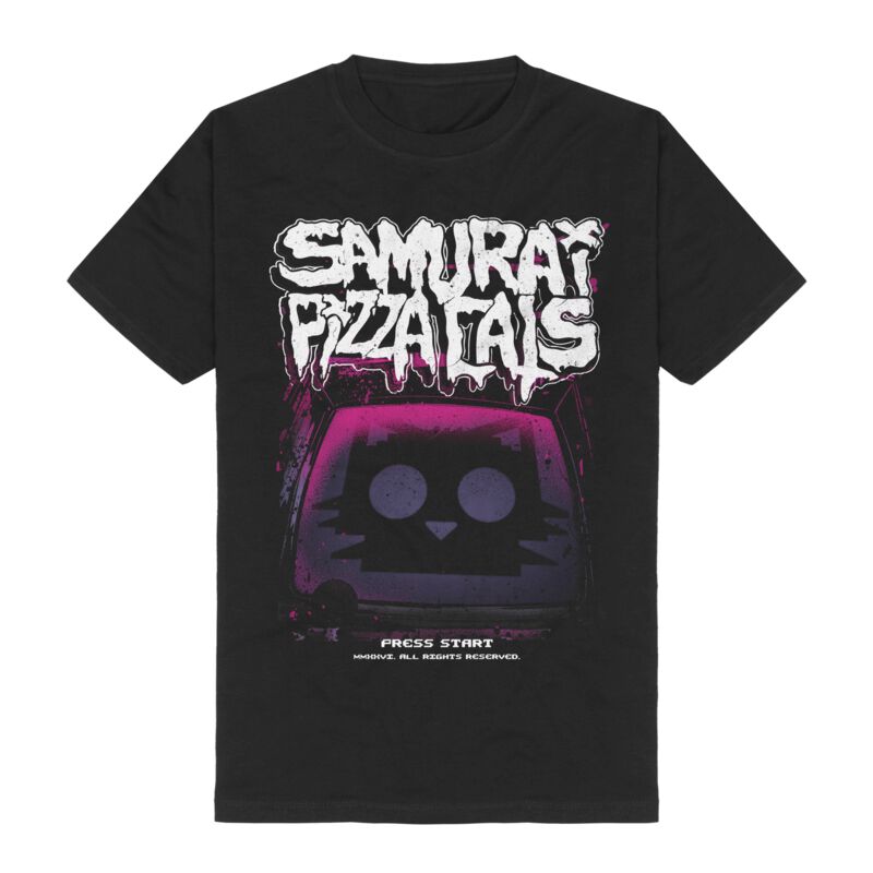 Samurai Pizza Cats T-Shirt - Press Start Cover - S bis 3XL - für Männer - Größe XL - schwarz  - Lizenziertes Merchandise!